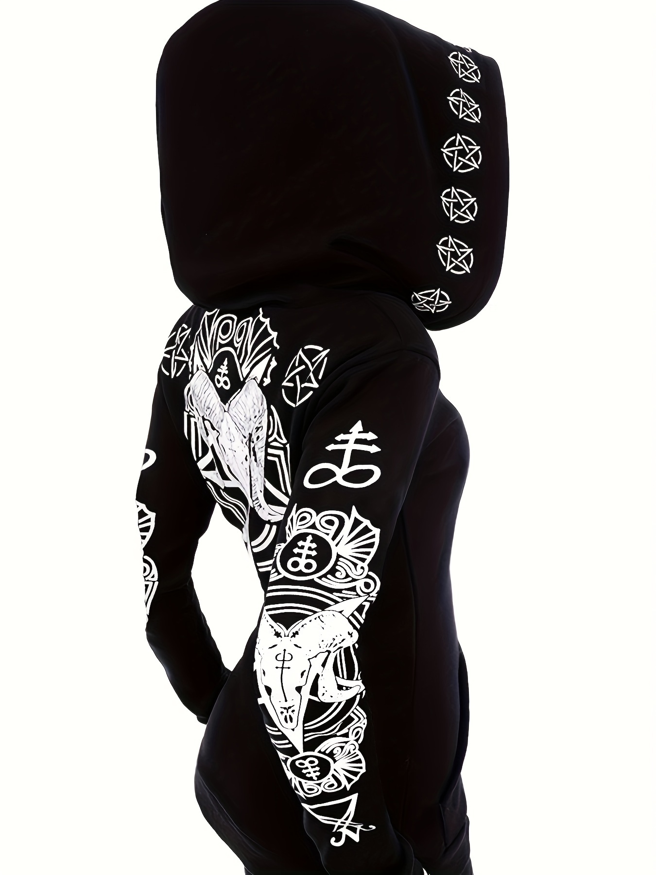 Women’s Punk Style Geometric Zip-Up Sweatshirt - Image 4