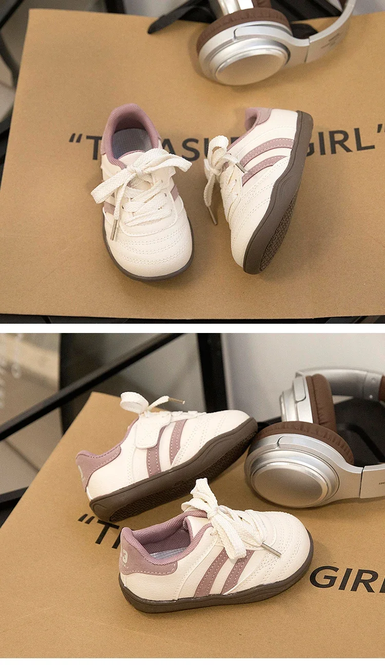 Kids Sports Shoes Toes Capped Anti-kicked Boys Girls Casual Shoes Striped Trendy 2025 New Fashion Children Running Shoe Non-slip - Image 10