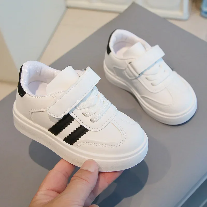 Kids Sports Shoes for School Boys Girls White Shoes Non-slip Soft Sole 2025 New Fashion Children Casual Shoes Hook&loop Trendy - Image 4