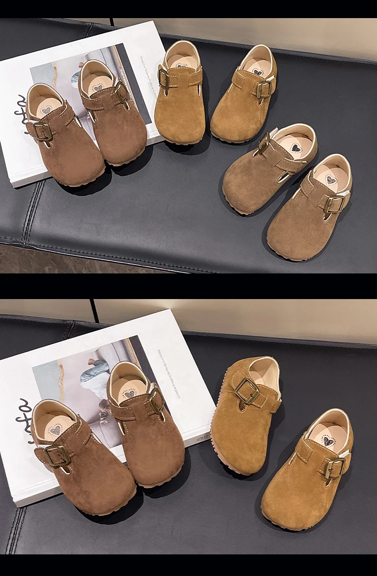 Kids Casual Shoes for Boys Girls 2025 Autumn Toddler Suede Leather Walking Flats Non-slip Versatile Chic Comfort Barefoot Shoes - Image 12