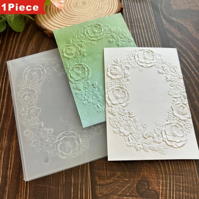 Natural Beauty: The Harmonious Dance of Flowers and Leaves "Design 3D Embossed Folder - Suitable for making cards and scrapbooks