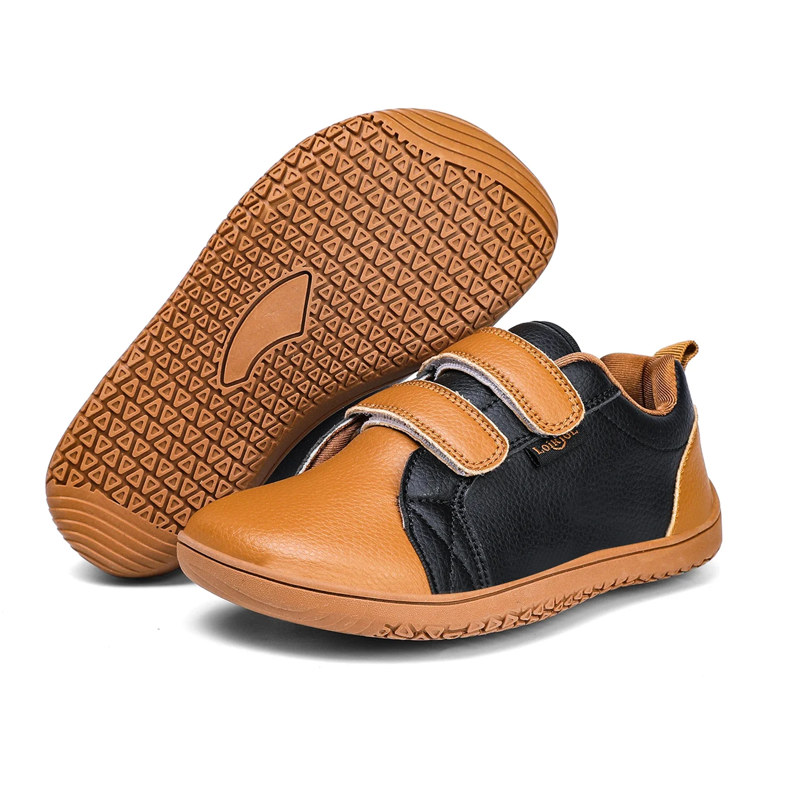 Kids Barefoot Shoes Boys Girls Wide Toe Minimalist Fashion Sneakers Lightweight Hook Loop Artificial Leather Walking Flats - Image 3