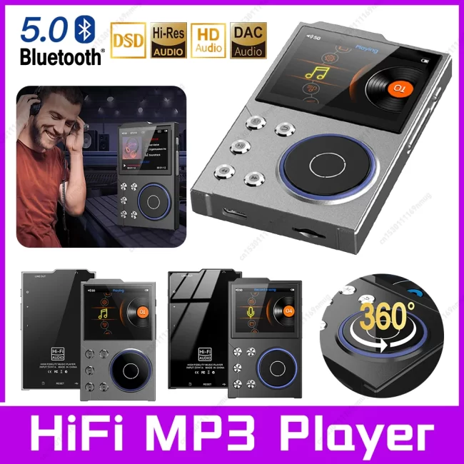 HiFi MP3 Player Lossless DSD Digital Audio Music Player Bluetooth-Compatible 5.3 Portable Audio Player Support Up To 256GB