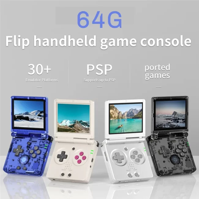 Handheld Game Console For ANBERNIC RG35XXSP Classic Folding Flip Cover Retro Nostalgia Game Console With Storage Bag