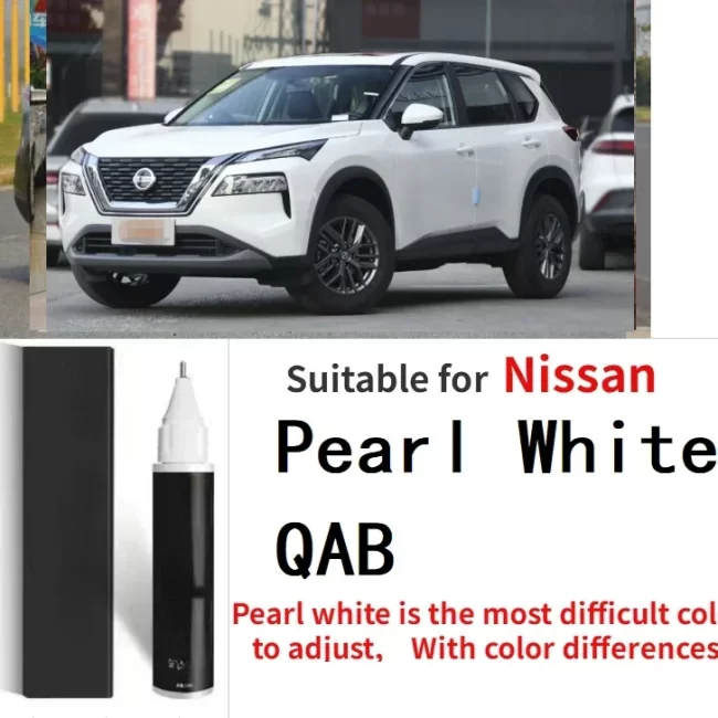 Paint pen Suitable for Nissan Pearly white QAB Ivory white QX1 Pearl white QAB paint repair  car touch up pen Scratch repair