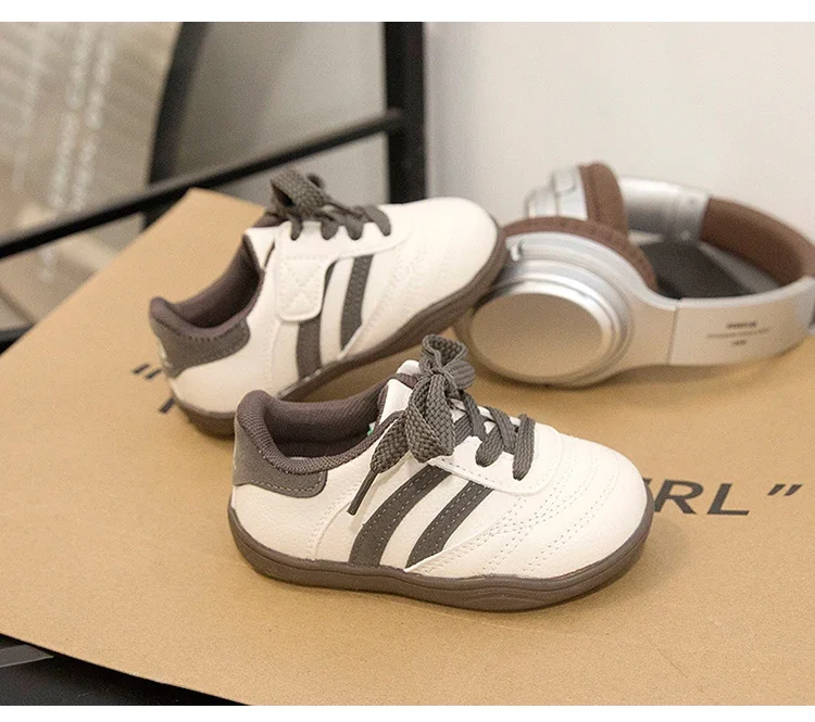 Kids Sports Shoes Toes Capped Anti-kicked Boys Girls Casual Shoes Striped Trendy 2025 New Fashion Children Running Shoe Non-slip - Image 13