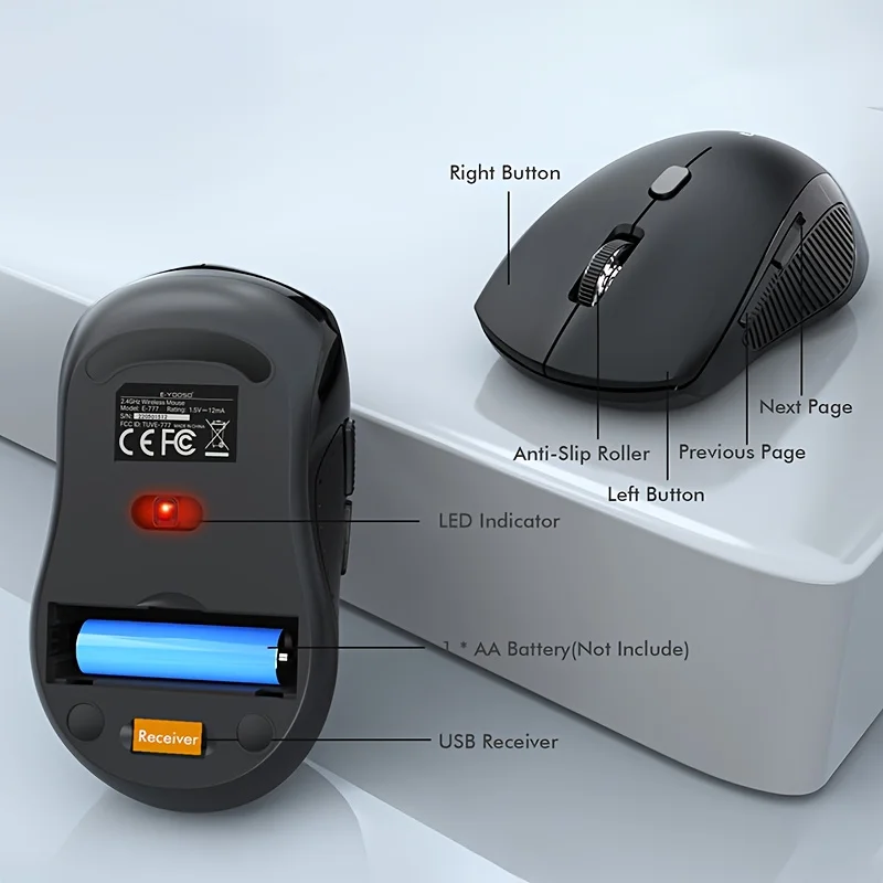 E-YOOSO 1 Set 2.4GHz Wireless Keyboard and Mouse Set,Ergonomic Wrist Rest, Optical Movement Detection,for Personal Computer - Image 8