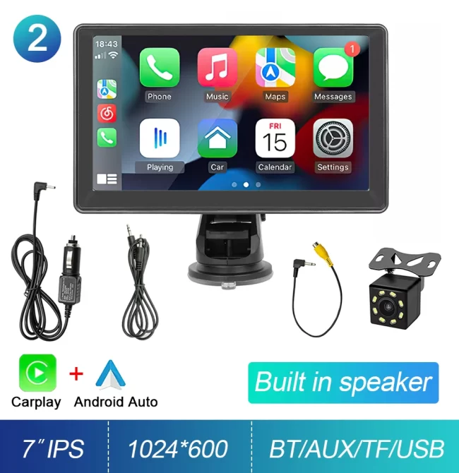Portable Touch Screen 7inch IPS CarPlay Android Auto Car Radio ...