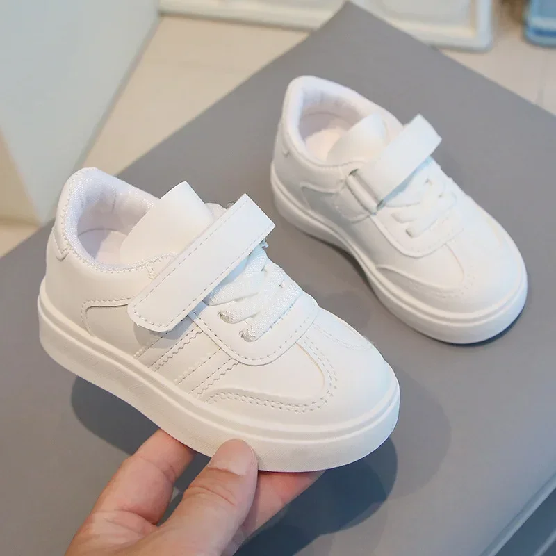 Kids Sports Shoes for School Boys Girls White Shoes Non-slip Soft Sole 2025 New Fashion Children Casual Shoes Hook&loop Trendy - Image 3
