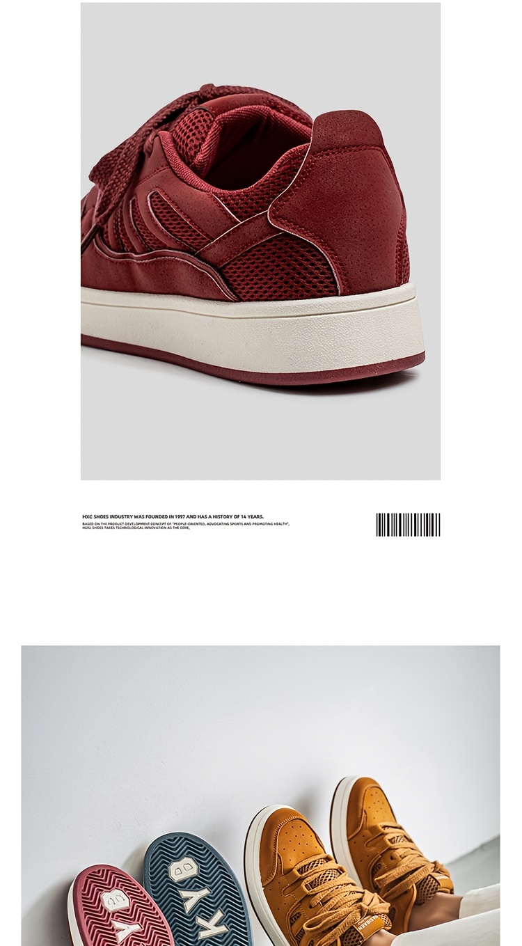 Men's German Training Shoes - Thick Platform Sole Low-Top Lace-Up Sneakers, Upper & Rubber Outsole, All-Season Skateboard Shoes, Beige/Navy Blue/Grey/Golden - Versatile Casual & Formal Wear (Ins Niche Style), Shoes For Men, Mens Shoes, Sneakers For Men, M - Image 14