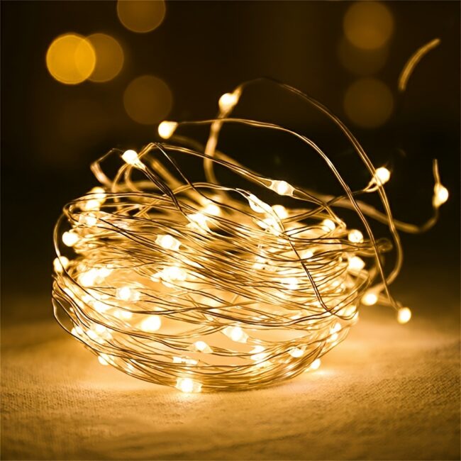 20/50/100 LED USB Fairy String Lights, LED USB Copper Wire Garland Holiday Lighting, USB Powered Wall Decor Lamp, Party Decor, Wedding Decor, Festival Decor, Indoor Decor, Room Decor, Bedroom Decor, Table Decor, Home Decor, Christmas Decor Halloween Decor