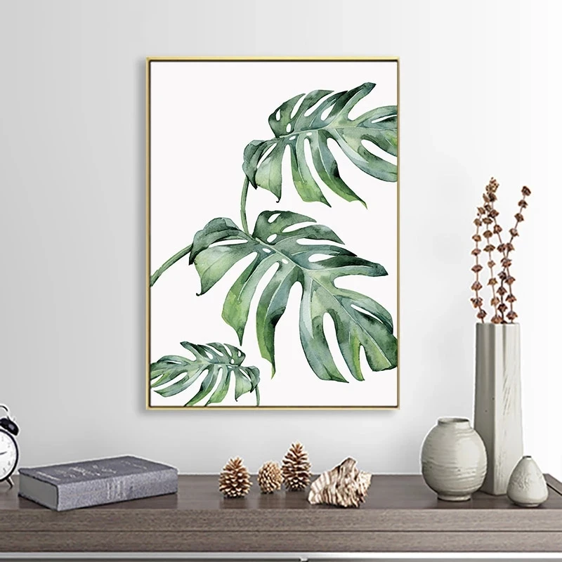Tropical Plant Nordic Green Leaves Poster Canvas Home Decoration Scandinavian Picture Modern Wall Art Canvas Painting Flower - Image 22