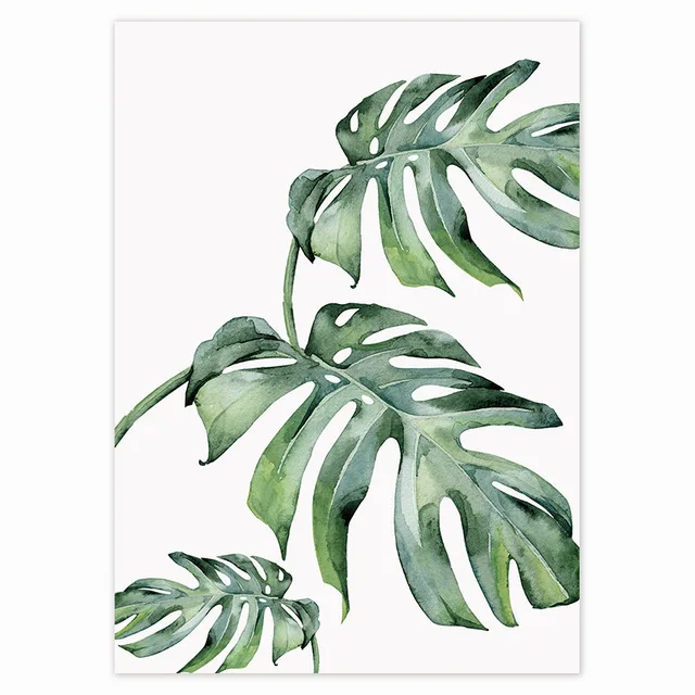 Tropical Plant Nordic Green Leaves Poster Canvas Home Decoration Scandinavian Picture Modern Wall Art Canvas Painting Flower - Image 12