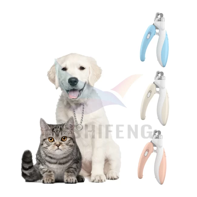 Customized Pet Supplies Led Light Blood Line Cat and Dog Scissors Nail Sharpener Nail Clippers