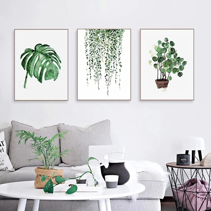 Tropical Plant Nordic Green Leaves Poster Canvas Home Decoration Scandinavian Picture Modern Wall Art Canvas Painting Flower - Image 21