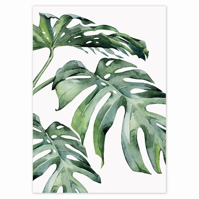Tropical Plant Nordic Green Leaves Poster Canvas Home Decoration Scandinavian Picture Modern Wall Art Canvas Painting Flower - Image 13
