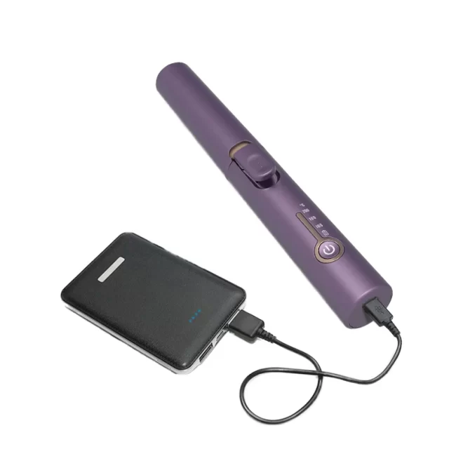 Customizable Ceramic Portable Rechargeable Hair Curler LED Temperature Display PTC Heater Long Barrel Rotating Irons Travelling
