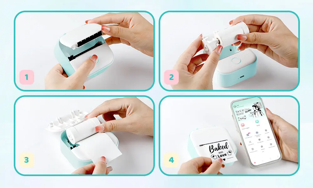 Phomemo T02 Mini Thermal Printer Wireless Mini Pocket Printer, Adhesive Sticker Printer for DIY, Journal, Student Birthday Gift - Image 41