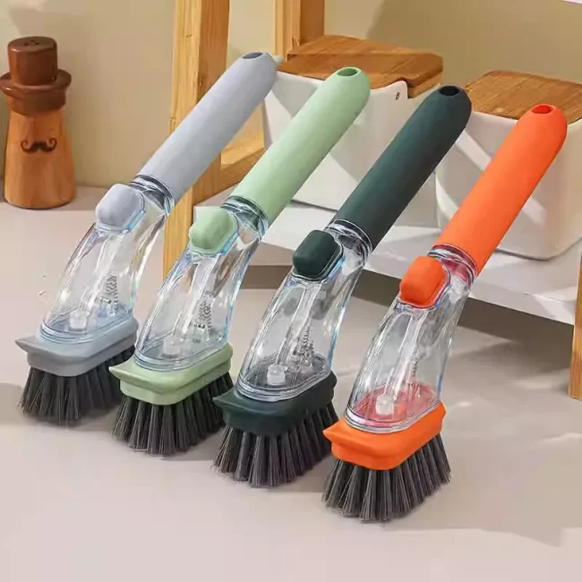 Household Kitchen Multifunctional Press Cleaner One Brush Does Not Hurt The Pot and Dirty Hands Kitchen Brush Pot Artifact