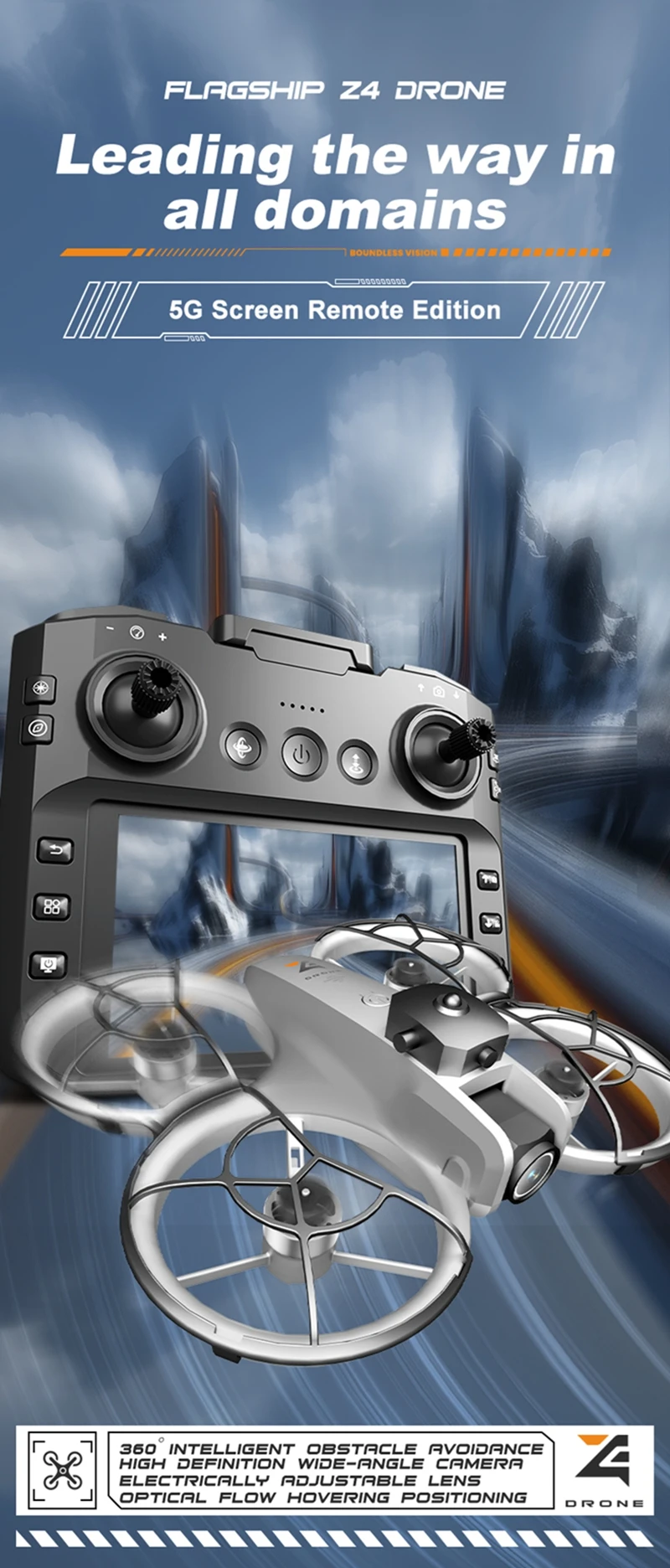 Drone Large Screen Aerial Photography Brushless Quadcopter Obstacle Avoidance And Collision Avoidance Remote-controlled Z4 - Image 9