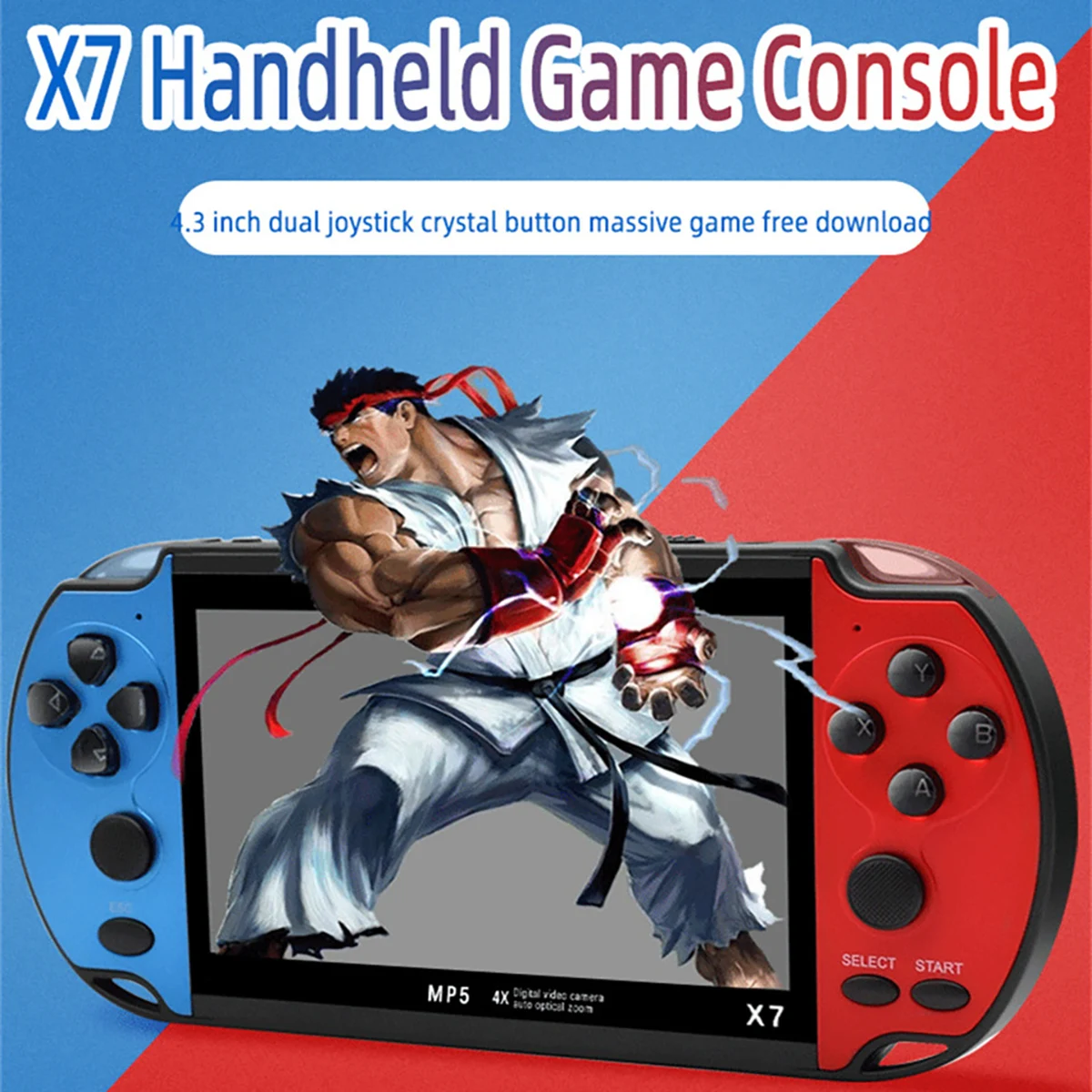 GAMINJA X7 4.3inch Handheld Game Console IPS Screen Video Game Player HD Game Console Built-in 10000 Games For GBA GBC NES GBC - Image 8