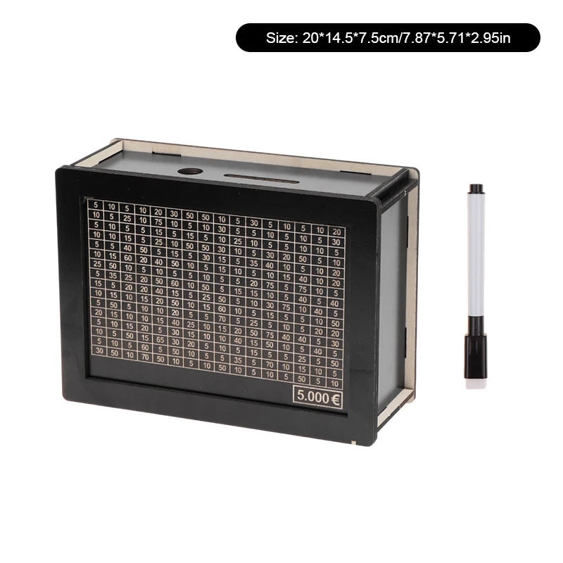 EUR Black Reusable Piggy Bank With Money Goal Counter Piggy Bank DIY Saving Money Box Crafts Home For Helps The Habit Of Saving - Image 7