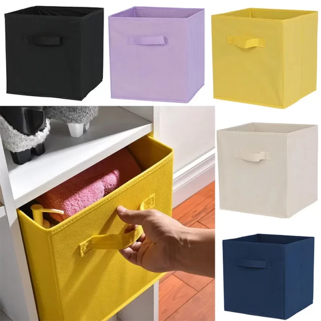27X27X28CM Cube storage box drawer organization, goods clothing underwear storage box, folding closet shelf organization box