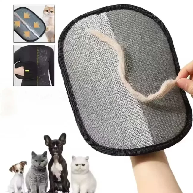 Pet Hair Removal Tool Reusable Static Removal Gloves, Double-Sided Grooming Gloves for Pets, Removes Pet Fur Hair for Carpets