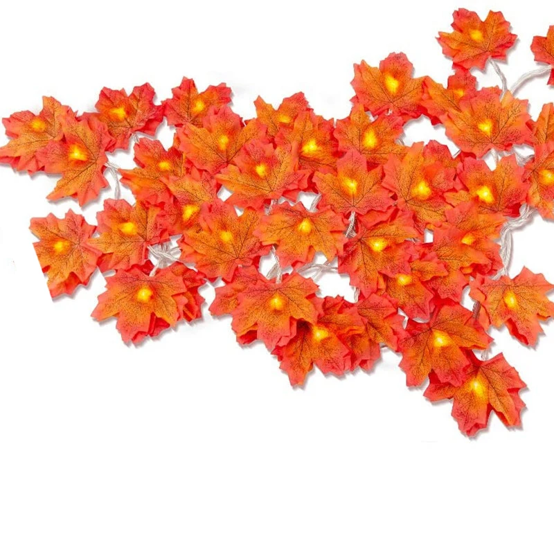 LED Christmas Maple Leaf Garland – Decorative Light String - Image 2