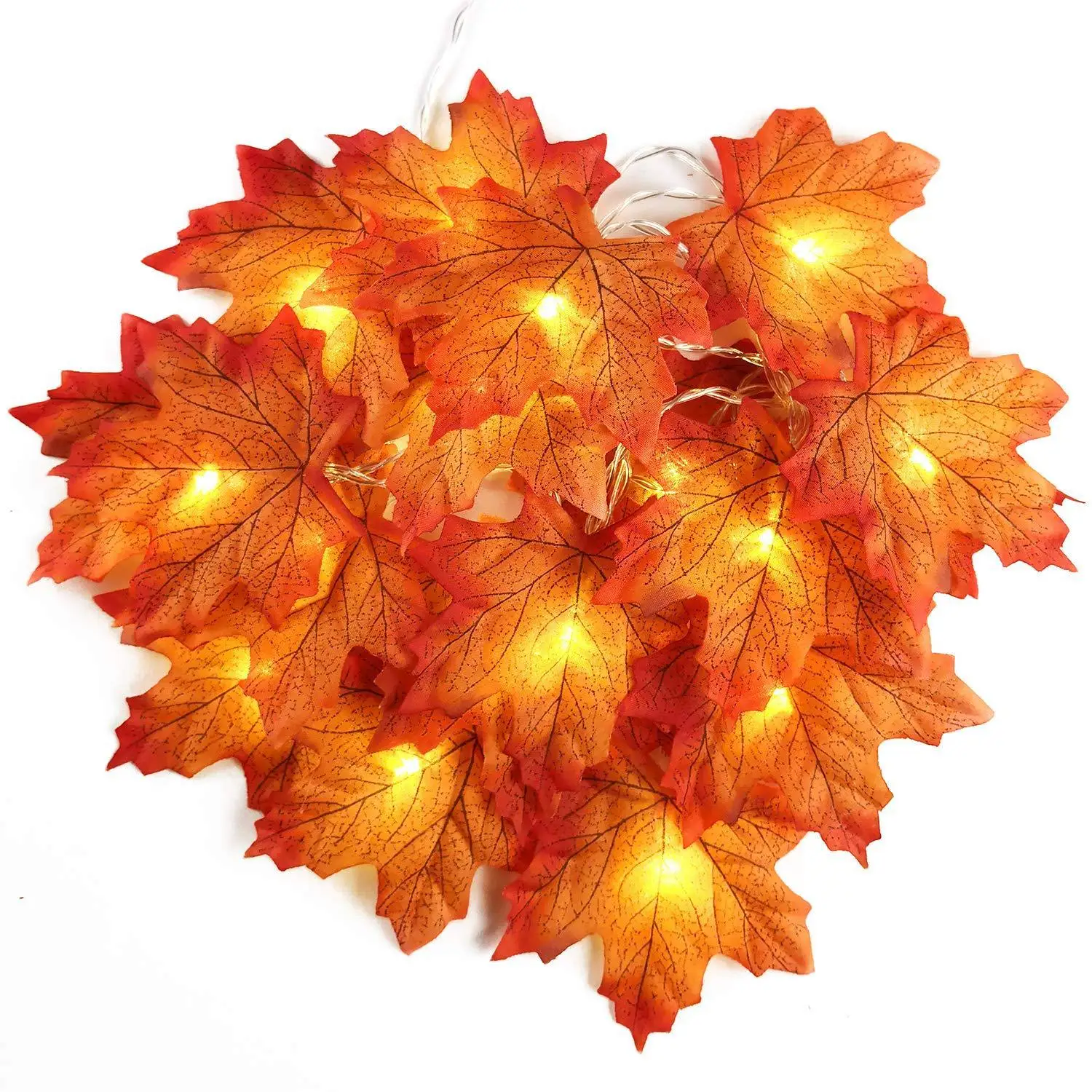 LED Christmas Maple Leaf Garland – Decorative Light String - Image 3