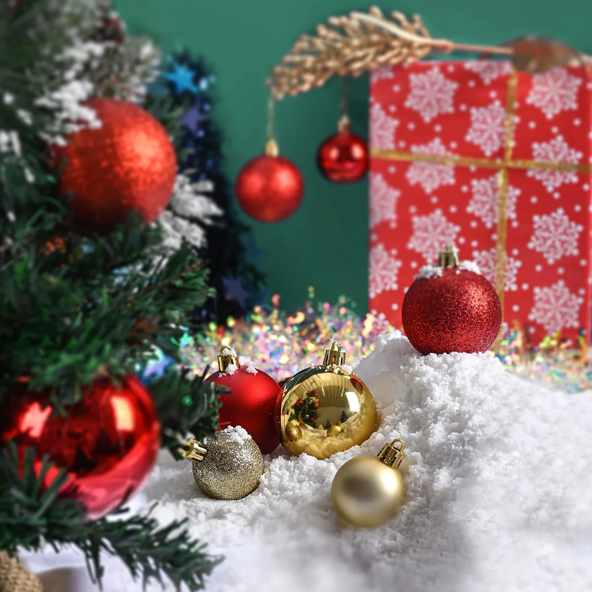 Mini Christmas Ball Ornaments, 24-Piece Set – 1.2 in Tree Baubles - Image 3