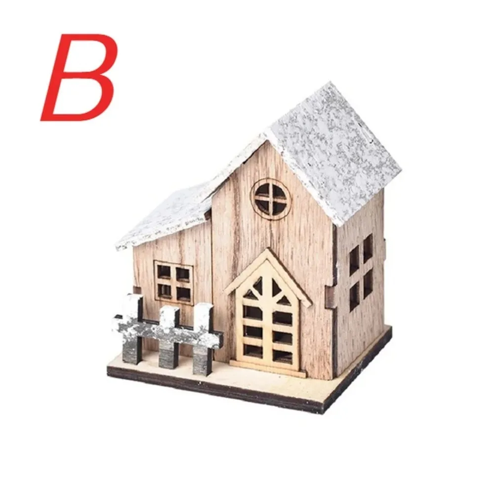 Christmas LED Light Wooden House Luminous Cabin Merry Christmas Decorations for Home DIY Xmas Tree Ornaments Kids Gifts New Year - Image 8