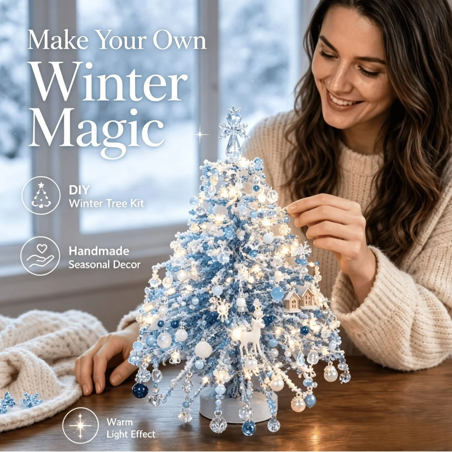 DIY Beaded Christmas Tree Kit – Crystal-Style Holiday Craft - Image 7