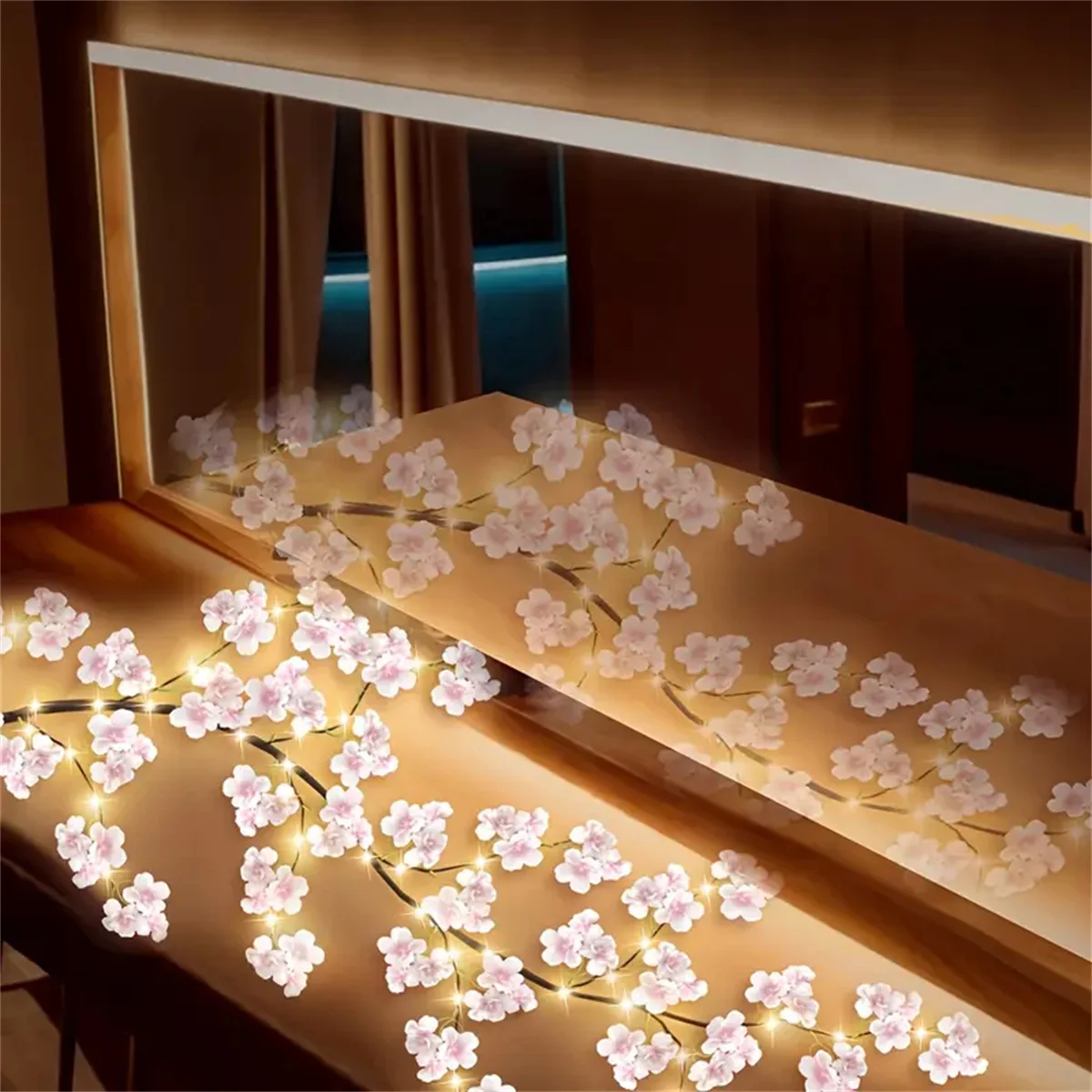 Cherry Blossom 96 Led USB Tree Branch Rattan Lights 8 Modes Colorful String Lamp Valentine Christmas Wedding Bedroom Decoration - Image 3