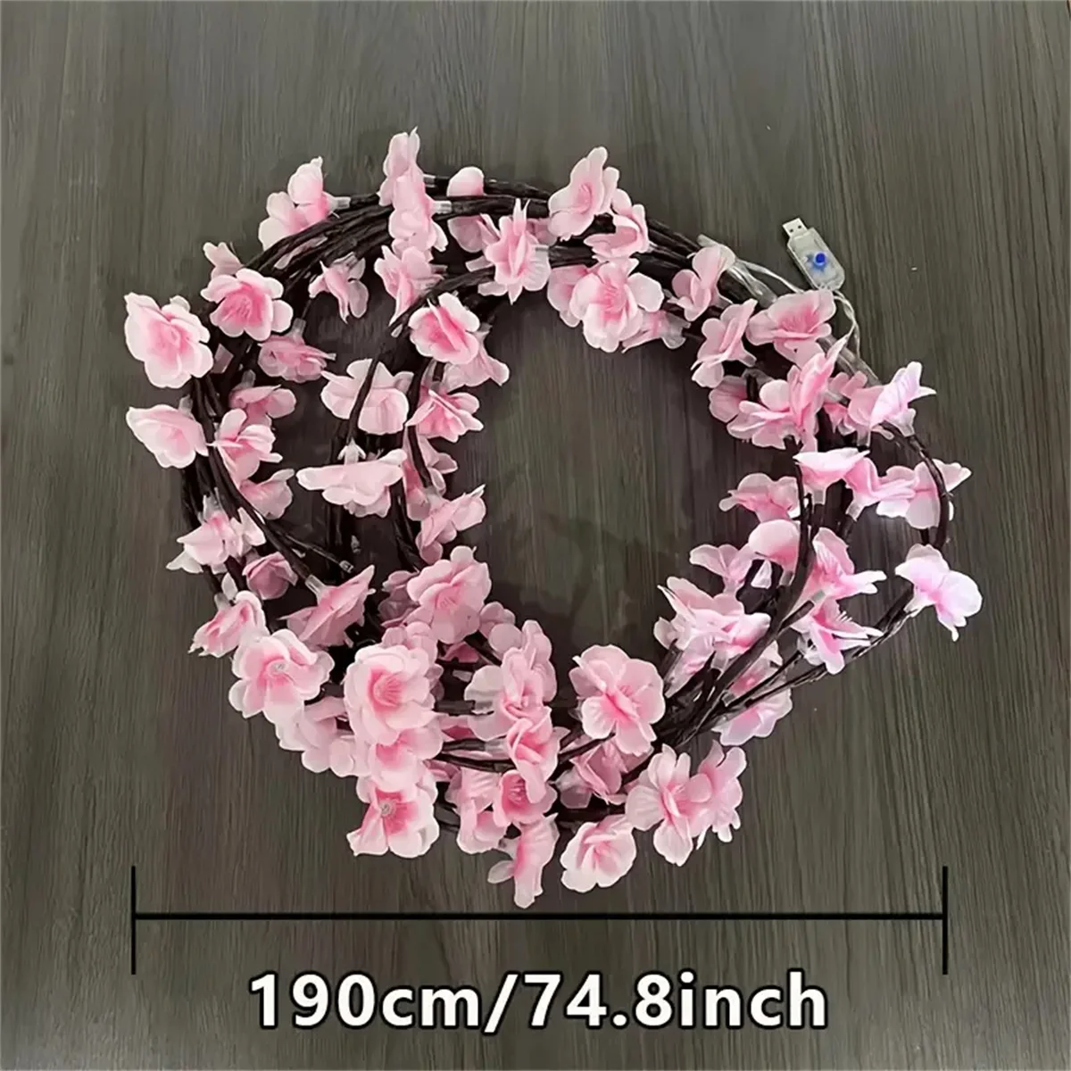 Cherry Blossom 96 Led USB Tree Branch Rattan Lights 8 Modes Colorful String Lamp Valentine Christmas Wedding Bedroom Decoration - Image 6