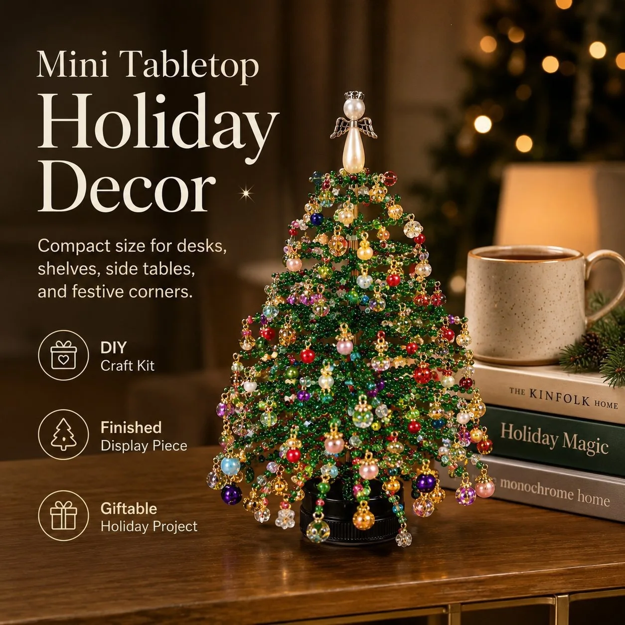DIY Beaded Christmas Tree Kit – Crystal-Style Holiday Craft - Image 10
