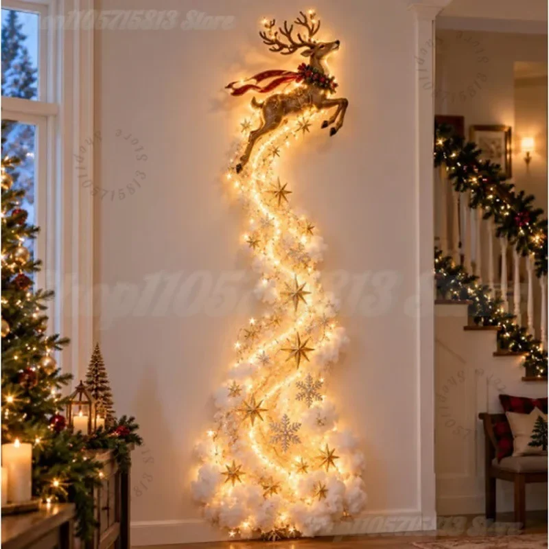 Christmas Magic Trail Wall Light – Glowing Santa Sleigh & Reindeer Decor - Image 5