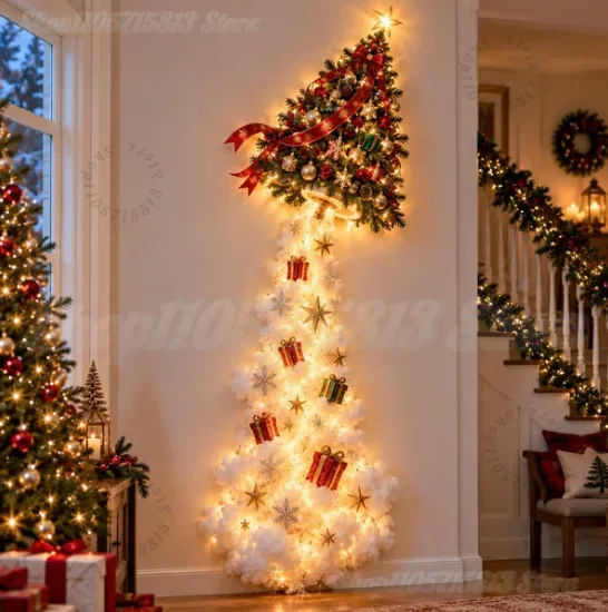 Christmas Magic Trail Wall Light-LED Glowing Christmas Scene Wall Decoration,Santa Sleigh Reindeer Hanging Decoration for Party - Image 6