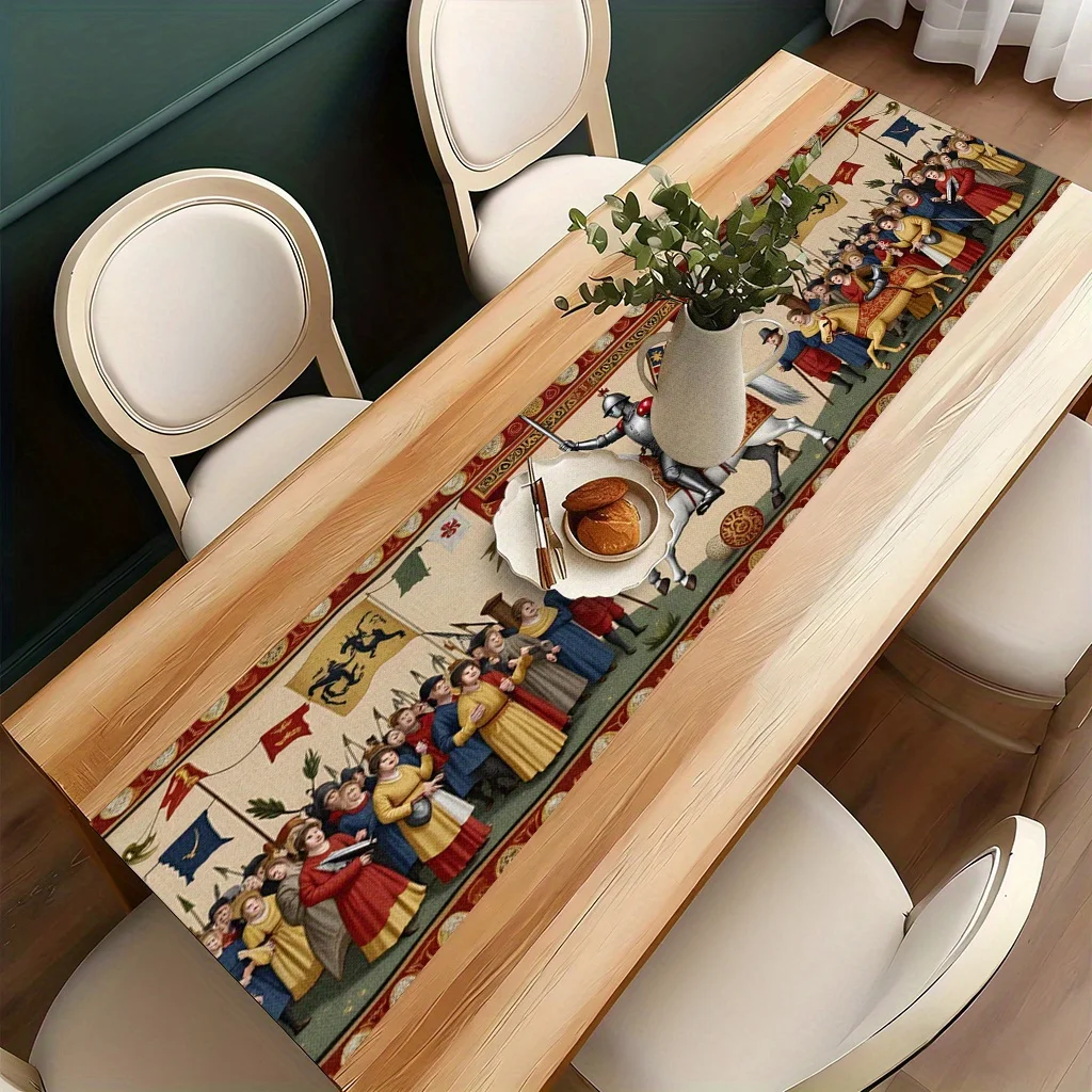 Medieval Knight Christmas Table Runner for Festive Dining - Image 4