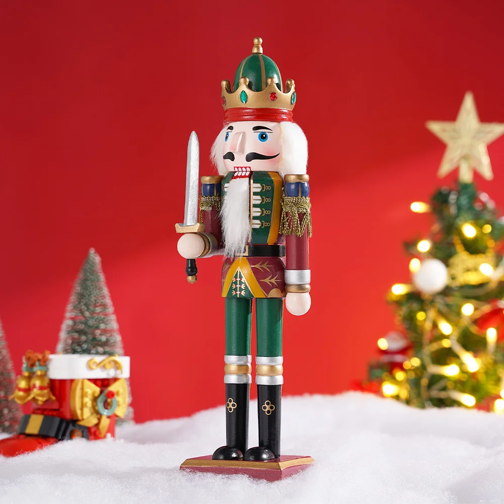 30cm Nutcracker Puppet Soldier Ornament Doll Merry Christmas Decoration Creative Gift Wooden Handicrafts Desktop Cute Ornament - Image 7