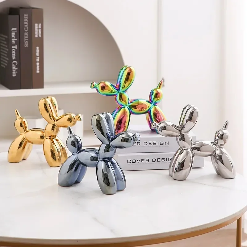 Ceramic Balloon Dog Sculpture – Modern Mini Ornament for Home & Office