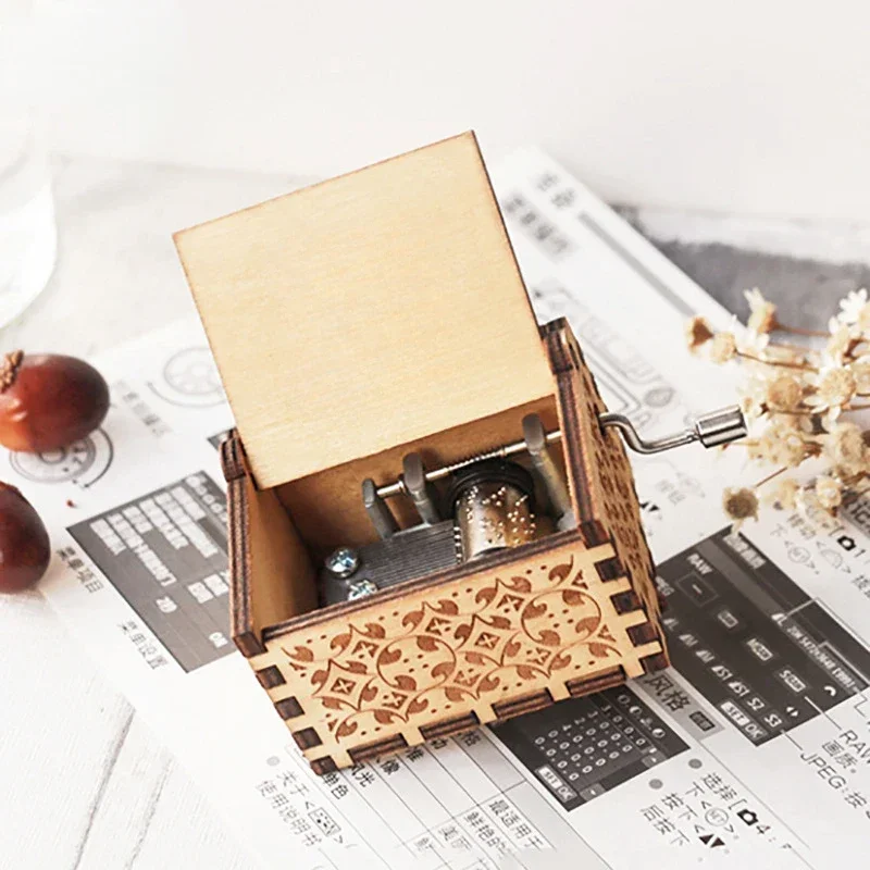 Hand-Cranked Wooden Sci-Fi Music Box – Novelty Collectible Gift - Image 2