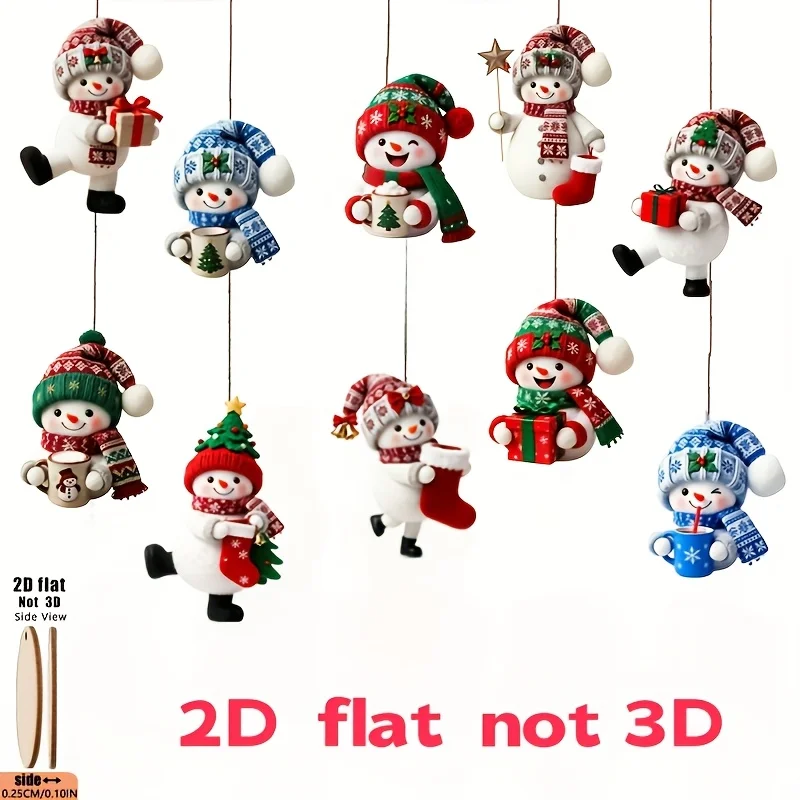 Handmade Christmas Snowman Ornaments, 15-Piece Assorted Set – With Gifts - Image 3