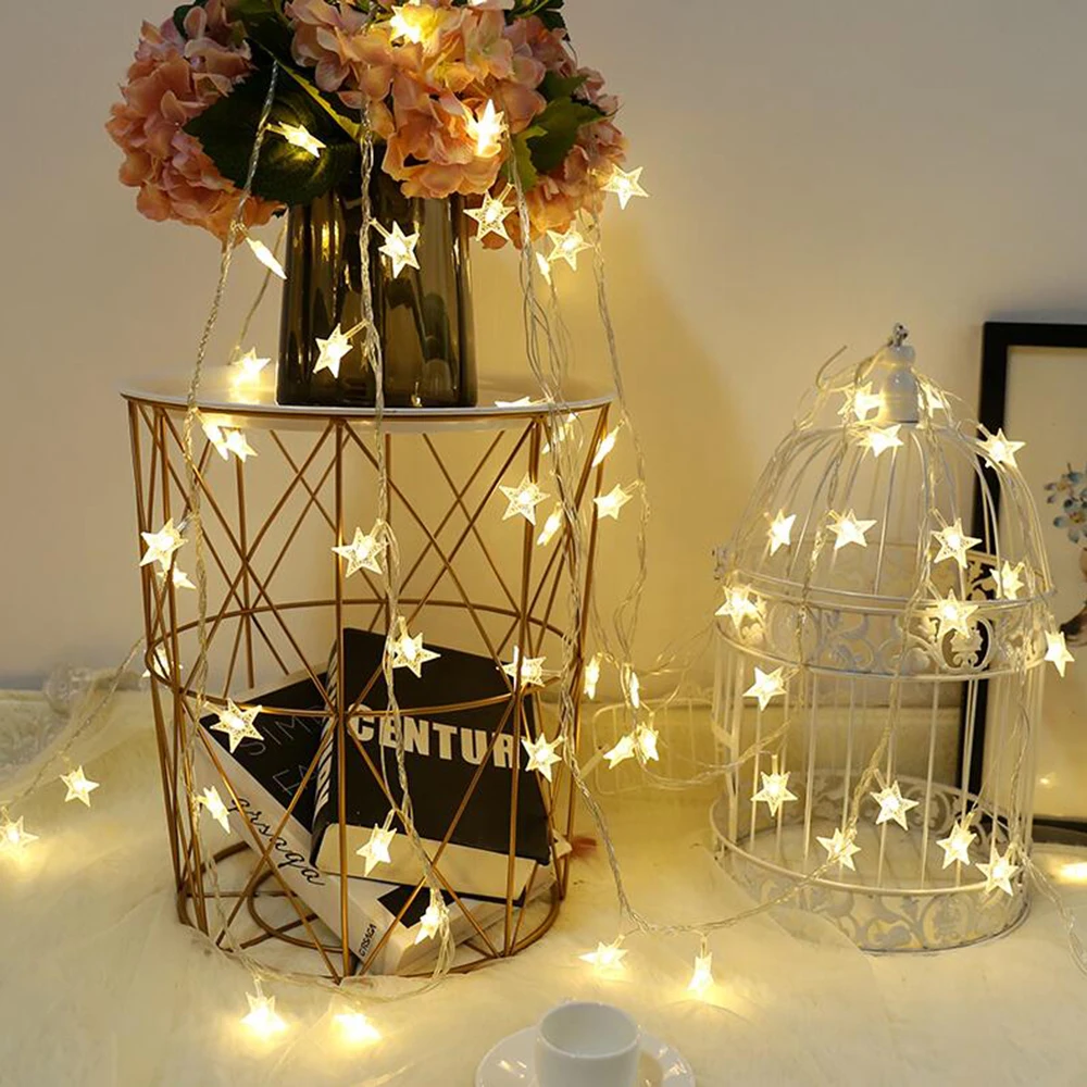 LED Star Fairy Lights Outdoor Chain Lights Garland Bulb String Lights Party Home Wedding Terrace Garden Christmas Decoration - Image 6