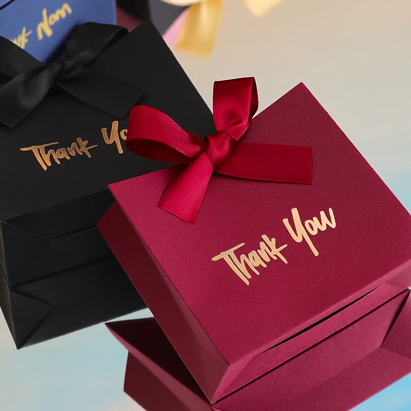 Mini Gift Boxes with Gold Ribbon – Set of 10 Thank-You Favor Boxes - Image 3