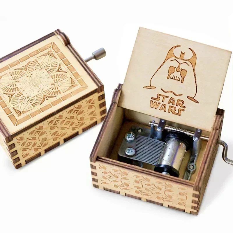 Hand-Cranked Wooden Sci-Fi Music Box – Novelty Collectible Gift - Image 6