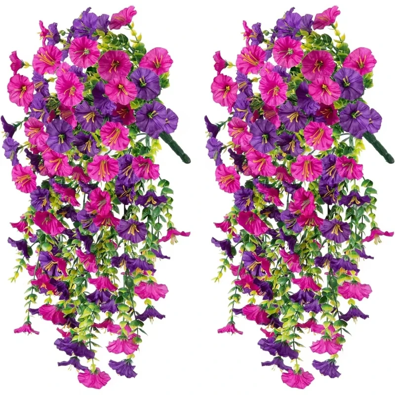 Artificial Flowers Vine Morning Glory Wedding Wreath Home Room Valentine's Decor Outdoor Yard Pretty Hanging Arch DIY Gift Props - Image 9