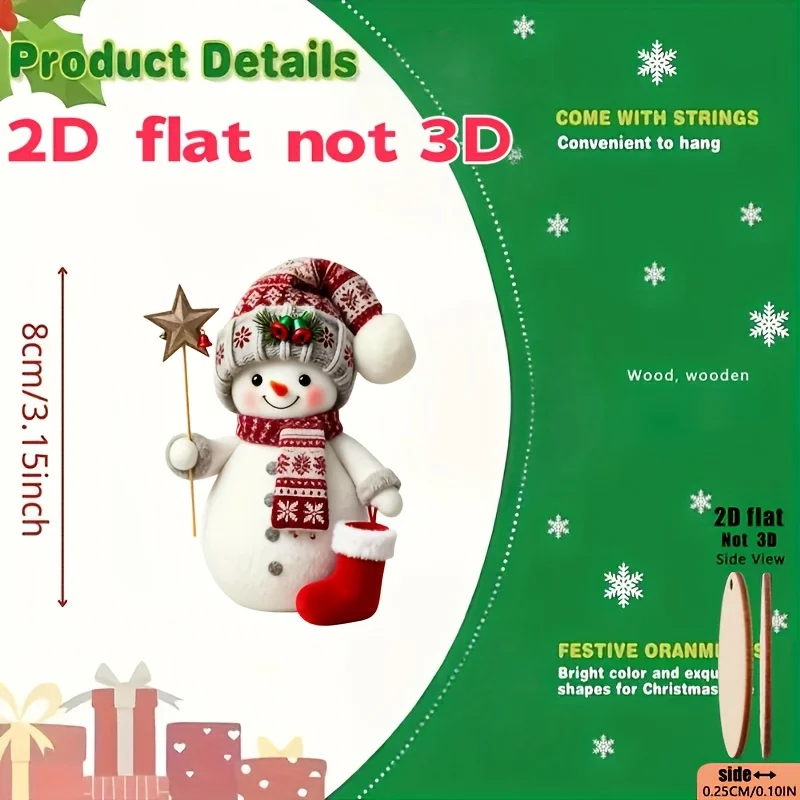 Handmade Christmas Snowman Ornaments, 15-Piece Assorted Set – With Gifts - Image 2