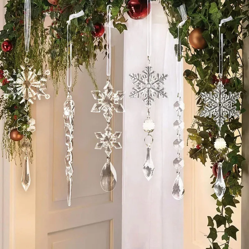 Sparkling Snowflake Ornaments, 10-Piece Set – Glitter Christmas Tree Decor - Image 4