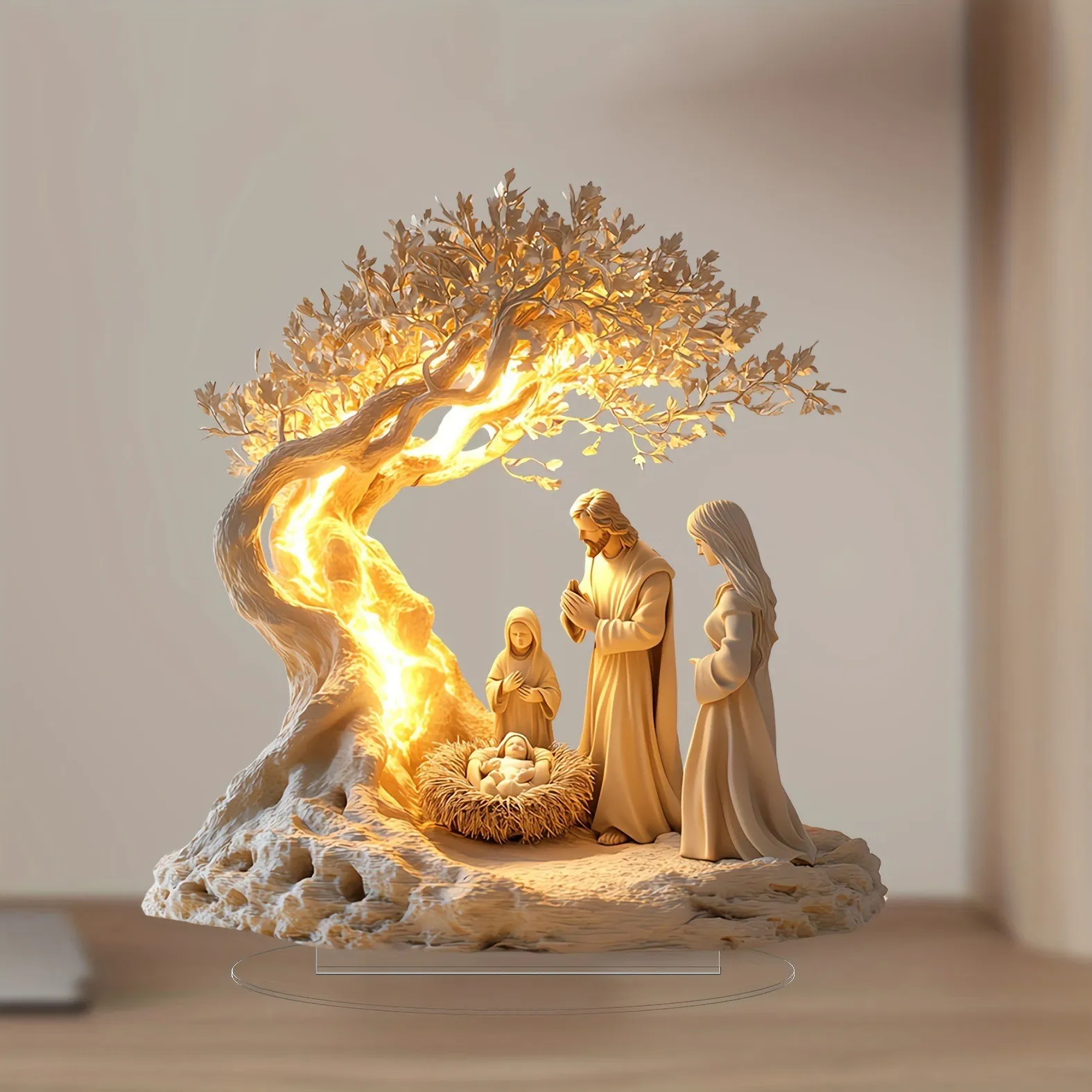 Nativity Scene Statue – Tabletop Christmas Decoration, Birth of Jesus Figurine - Image 8